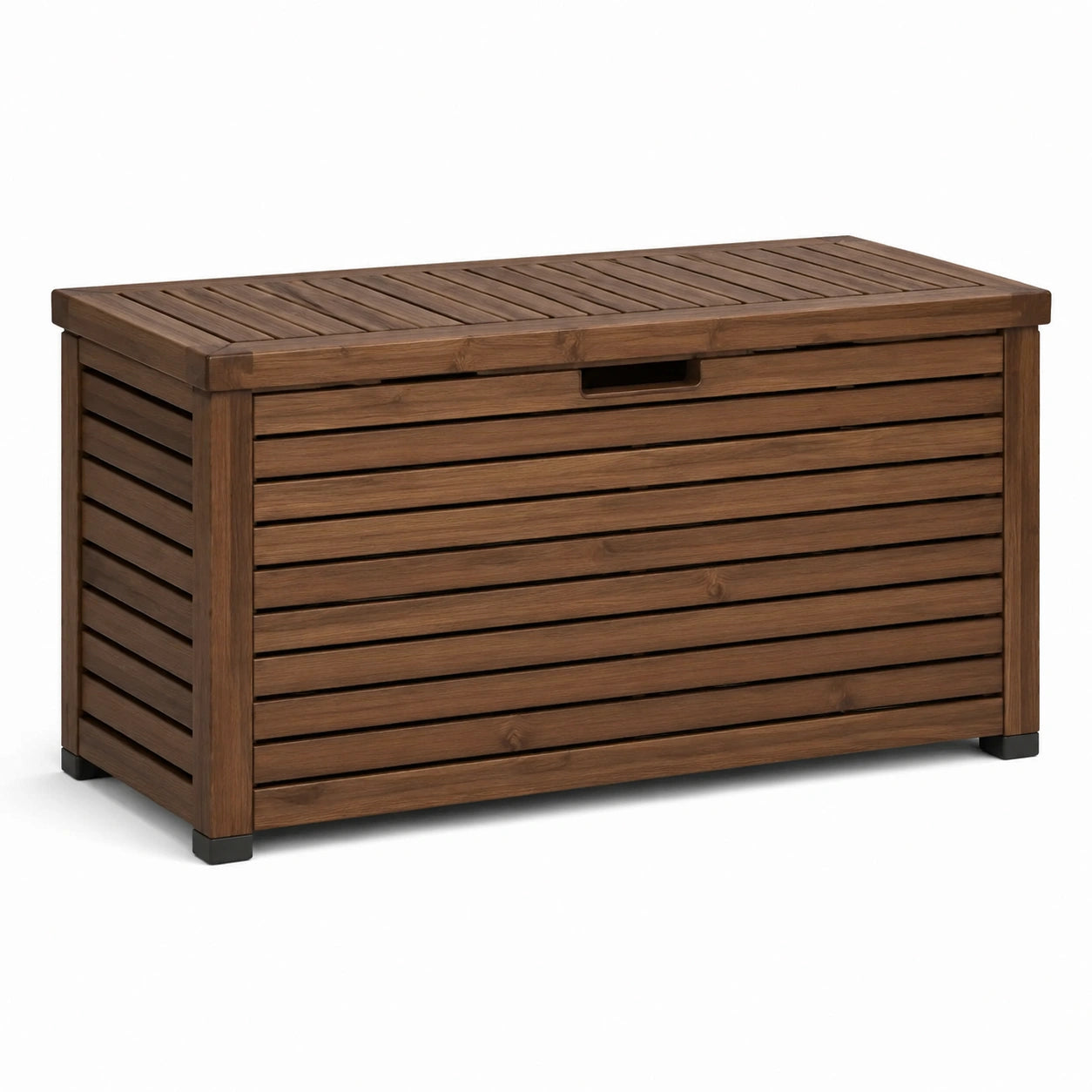 Arcón de madera de acacia con tapa abatible 120x50x58 cm marrón