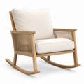 Mecedora de Madera de Teca con Cojines Beige