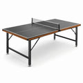 Mesa de ping-pong plegable negra con marco de acero