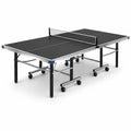Mesa de tenis de mesa plegable de interior con superficie MDF y estructura de acero negra